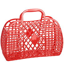 Sun Jellies Stor Foldekurv - Retro - Red
