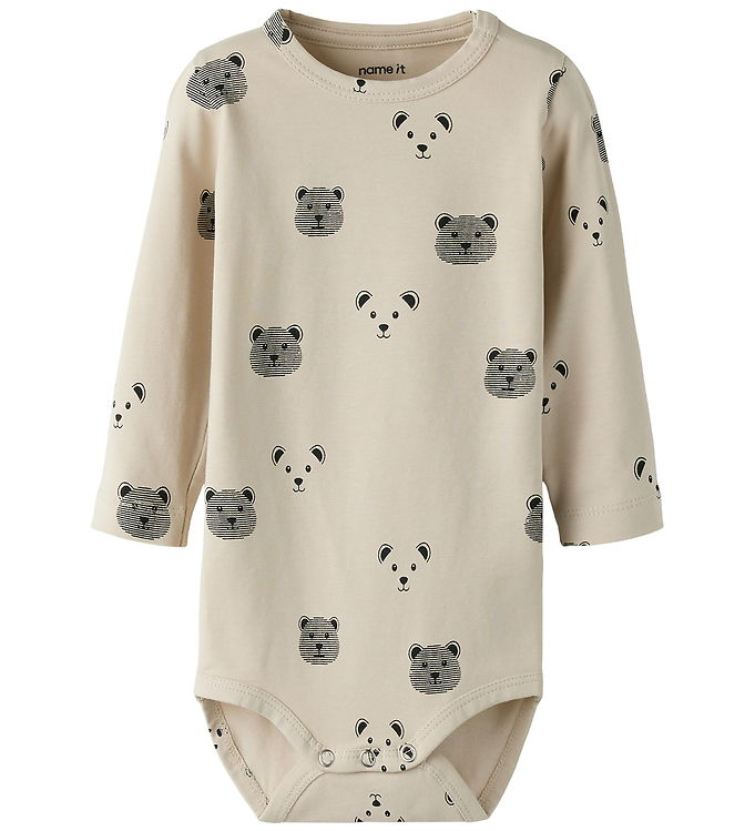 Name It NbmBirk - Baby Body Langærmet - Beige - 62