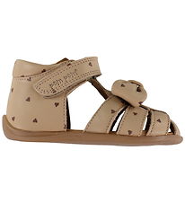 Pom Pom Sandaler - Bow Velcro - Cloud Cream