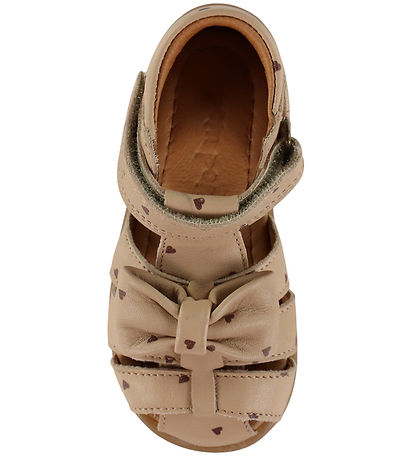 Pom Pom Sandaler - Bow Velcro - Cloud Cream