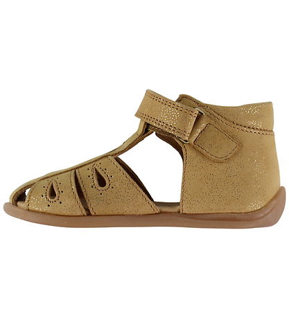 Pom Pom Begyndersandaler - Starters Drops Velcro - Camel Glitter