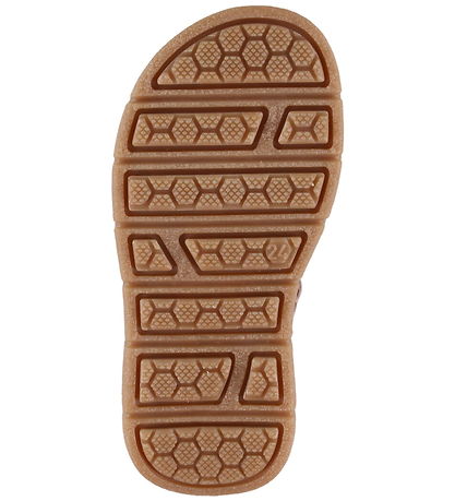 Pom Pom Sandaler - Velcro - Dusty Rose Strawberry AOP