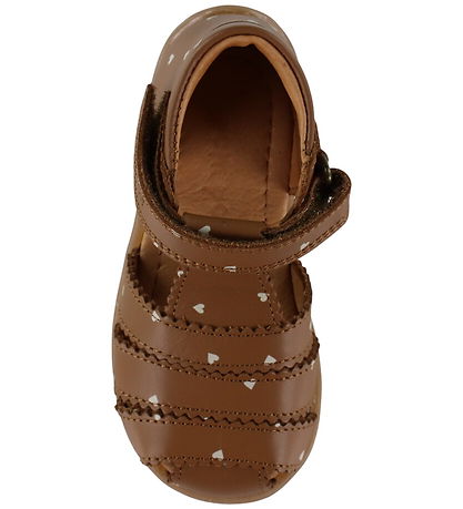 Pom Pom Begyndersandaler - Starter Scallop Velcro - Picante Hear