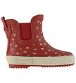 Pom Pom Rubber Boots - Ankle - Strawberry Dot