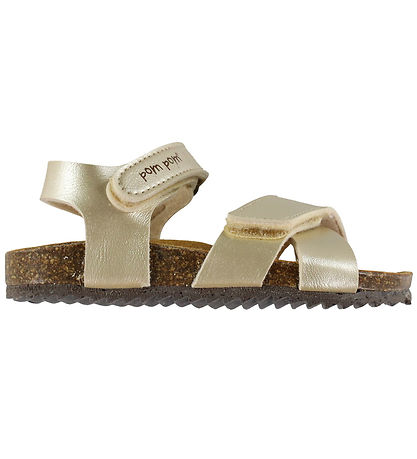 Pom Pom Sandaler - Velcro - Pale Gold