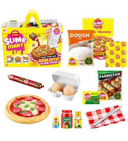Slime Mart Indkøbskurv - Fast Food - Pizza - 13 Dele