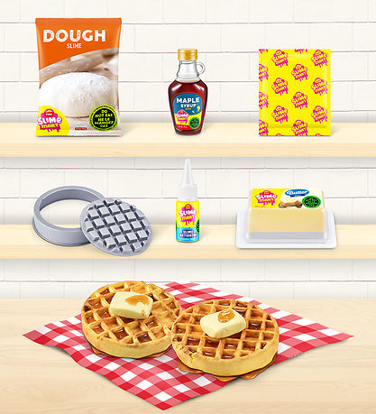 Slime Mart Legetøj - Dessert - Vafler - 9 Dele