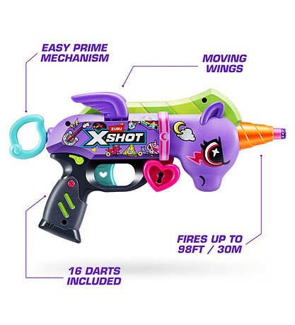 X-SHOT Skumgevær - 2-pak - Blastercorn - Unicorn - 32 Darts