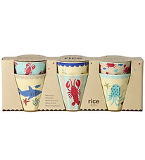Rice Kopper - Melamin - 6 stk. - 250 ml - Blue Ocean Prints