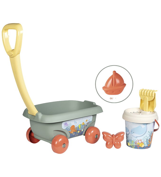 Smoby Trækvogn + Strandsæt - Smoby Life Garnished Beach Cart