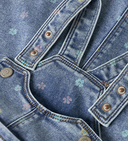 Name It Denimkjole - NmfRosa - Medium Blue Denim/Flower