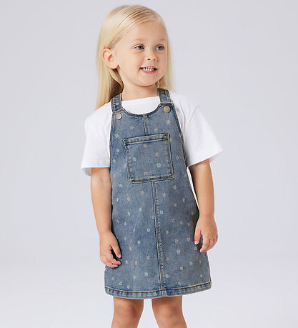 Name It Denimkjole - NmfRosa - Medium Blue Denim/Flower