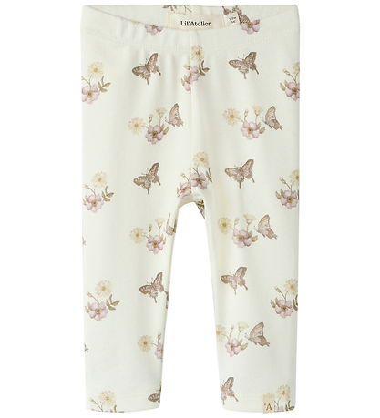 Lil Atelier Leggings - NbfLayo - Coconut Milk/FLOWER