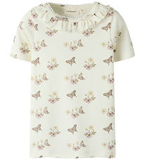 Lil Atelier T-shirt - NmfLayo - Coconut Milk/FLOWER