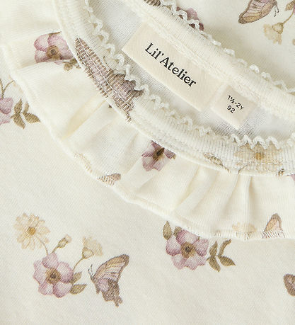 Lil Atelier T-shirt - NmfLayo - Coconut Milk/FLOWER