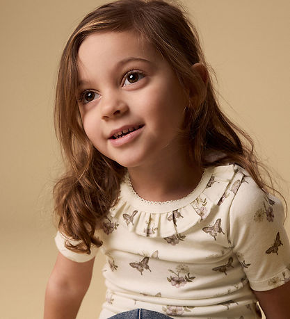 Lil Atelier T-shirt - NmfLayo - Coconut Milk/FLOWER