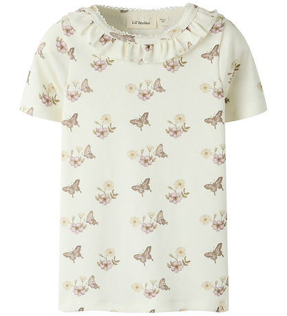 Lil Atelier T-shirt - NmfLayo - Coconut Milk/FLOWER