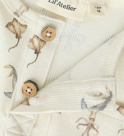 Lil Atelier Body k/æ - Rib - NbmLavo - Coconut Milk/SEA ANIMALS