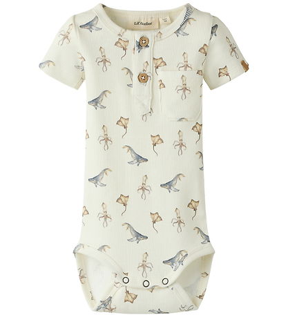 Lil Atelier Body k/æ - Rib - NbmLavo - Coconut Milk/SEA ANIMALS