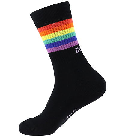 Björn Borg Strømper - 3-pak - Crew - Sort m. Regnbue
