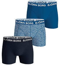 Björn Borg Boxershorts - 3-pak - Stretch - Blå/Hvid