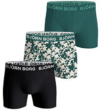 Björn Borg Boxershorts - 3-pak - Stretch - Sort/Grøn/Beige