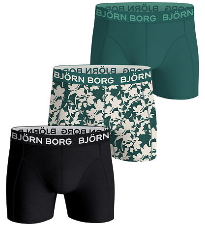 Björn Borg Boxershorts - 3-pak - Stretch - Sort/Grøn/Beige