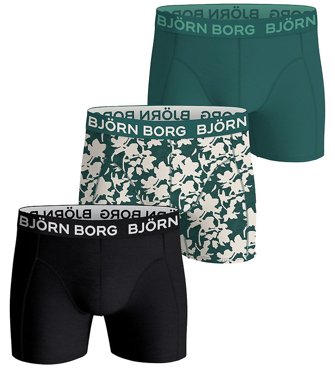 Björn Borg Boxershorts - 3-pak - Sort/Grøn/Beige