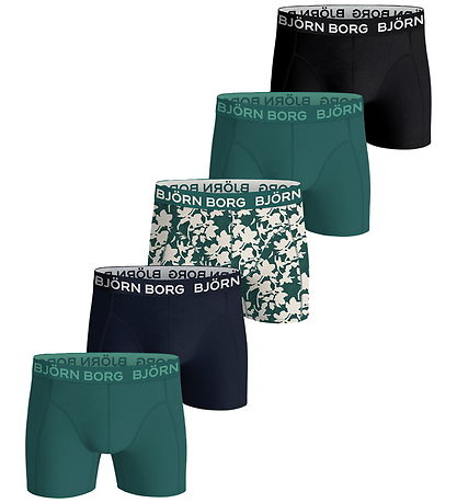 Björn Borg Boxershorts - 5-pak - Stretch - Grøn/Blå/Sort/Beige