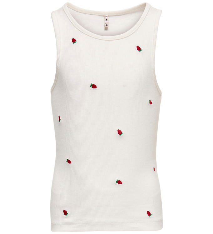 Kids Only Tanktop - Rib - KogJilly - Cloud Dancer/Berry