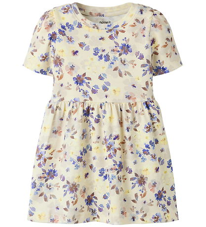 Name It Kleid k/ä - NmfFlora - Mandelmilch