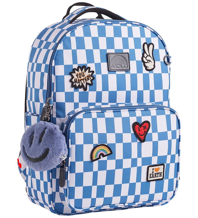 Molo Skoletaske - Backpack Mat - Blue check