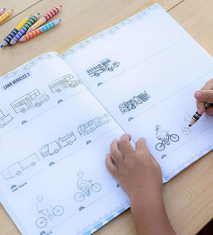 Eeboo Malebog - Lær at tegne - Køretøjer