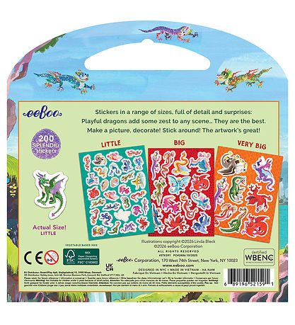 Eeboo Klistermærker - 200 stk. - Drager