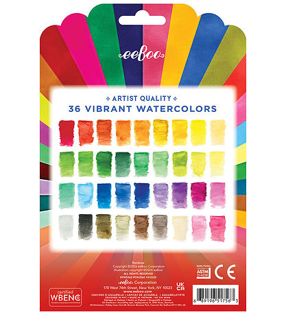 Eeboo Farveblyanter - Dobbeltsidet Akvaral - 36 stk. - Rainbow
