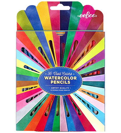 Eeboo Farveblyanter - Dobbeltsidet Akvaral - 36 stk. - Rainbow