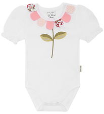 Hust and Claire Body k/æ - Britt - Hvid m. Blomst