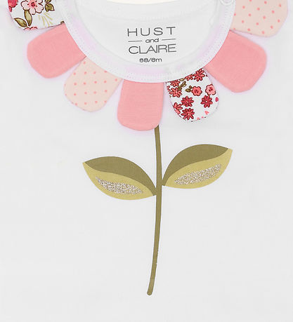 Hust and Claire Body k/æ - Britt - Hvid m. Blomst