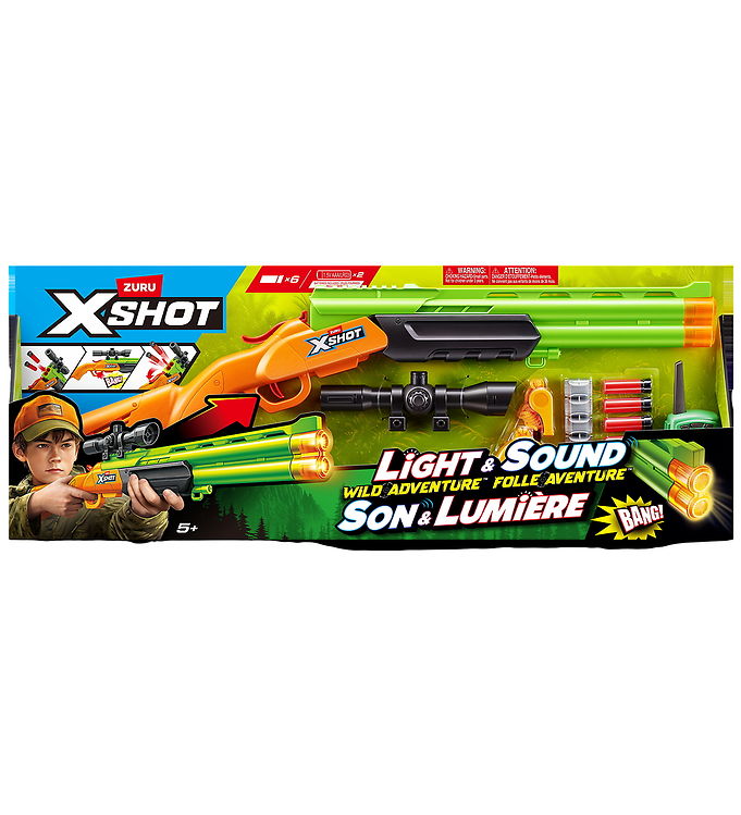 X-SHOT Skumgevær - Wild Adventure - 6 Darts