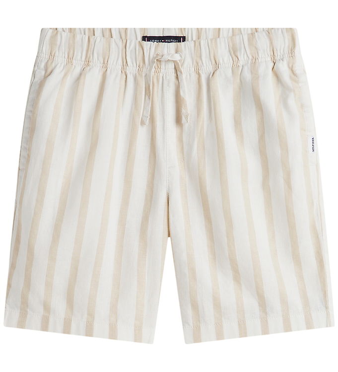 Tommy Hilfiger Shorts - Hør/Bomuld - Classic Beige Stripe