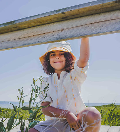 Lil'Boo Copenhagen Bøllehat - Block Green/ Mustard