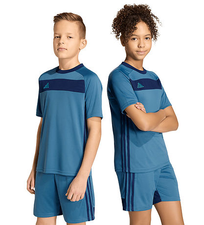adidas Performance T-shirt - Tiro ES - Duin/Dkblue/Luaq