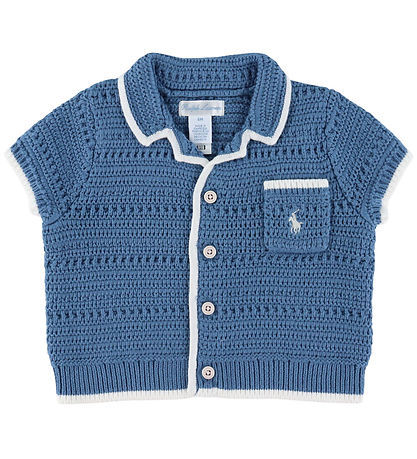 Polo Ralph Lauren Sommersæt - Strik - Shorts/Cardigan - Blå m. H