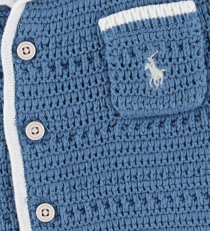 Polo Ralph Lauren Sommersæt - Strik - Shorts/Cardigan - Blå m. H