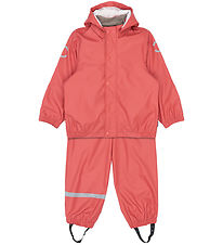 Mikk-Line Regntøj m. Seler - PU - Cranberry