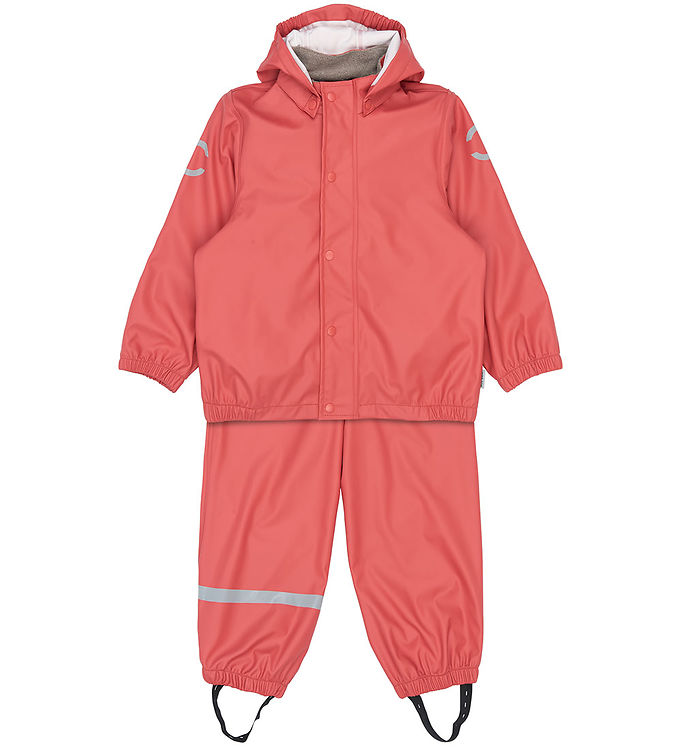 Mikk-Line Regntøj m. Seler - PU - Cranberry
