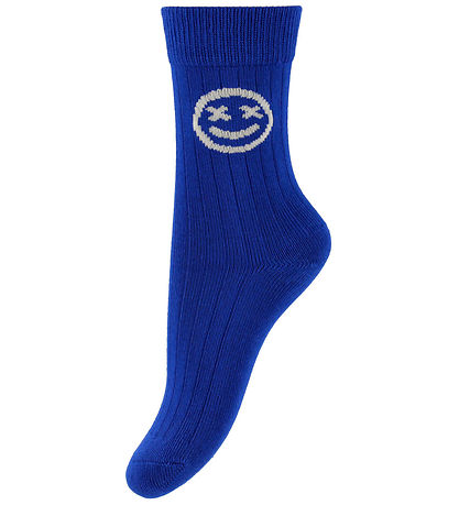 Minipop Strømper - Rib - Bambus - 3-pak - Strong Blue