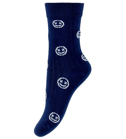 Minipop Strømper - Rib - Bambus - 3-pak - Strong Blue