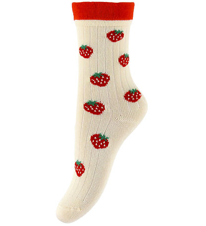 Minipop Strømper - Rib - Bambus - 3-pak - Cherry Tomato