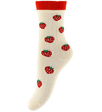 Minipop Strømper - Rib - Bambus - Cloud Dancer